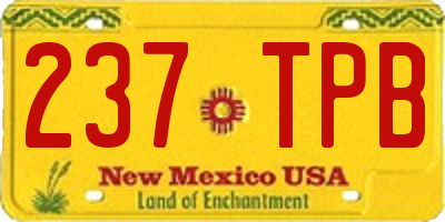 NM license plate 237TPB
