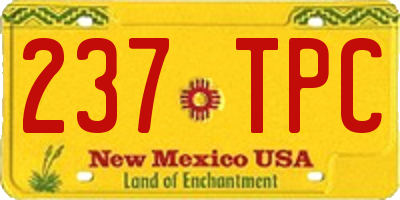 NM license plate 237TPC