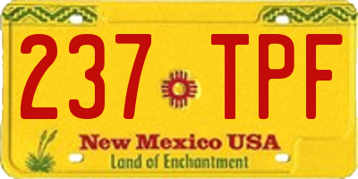 NM license plate 237TPF