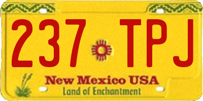 NM license plate 237TPJ