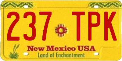 NM license plate 237TPK