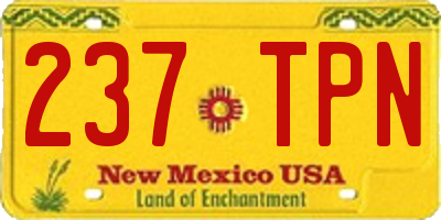 NM license plate 237TPN