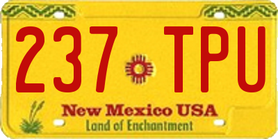 NM license plate 237TPU