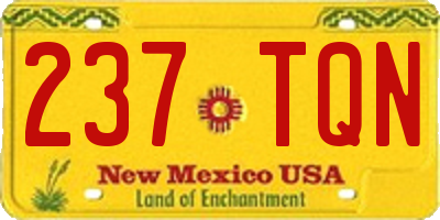 NM license plate 237TQN