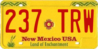 NM license plate 237TRW