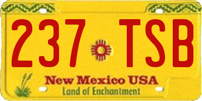 NM license plate 237TSB
