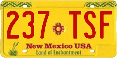 NM license plate 237TSF