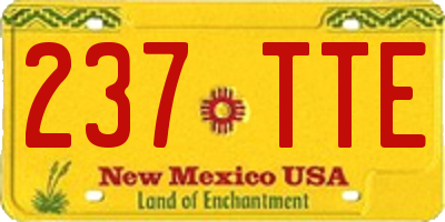 NM license plate 237TTE