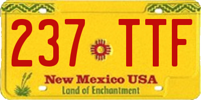 NM license plate 237TTF