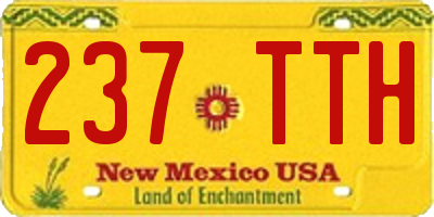 NM license plate 237TTH