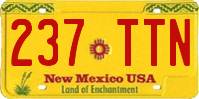 NM license plate 237TTN