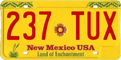 NM license plate 237TUX
