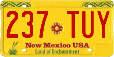NM license plate 237TUY