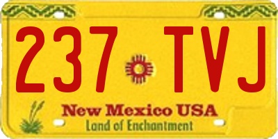 NM license plate 237TVJ
