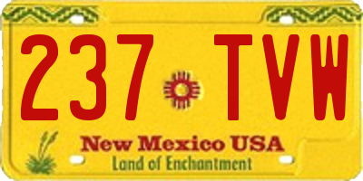 NM license plate 237TVW