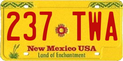 NM license plate 237TWA