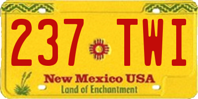 NM license plate 237TWI