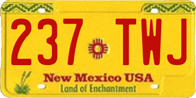 NM license plate 237TWJ