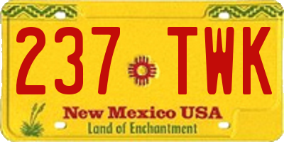 NM license plate 237TWK