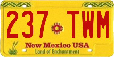 NM license plate 237TWM
