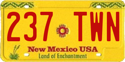 NM license plate 237TWN