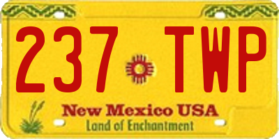 NM license plate 237TWP