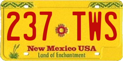 NM license plate 237TWS