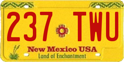 NM license plate 237TWU