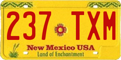 NM license plate 237TXM