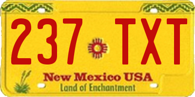 NM license plate 237TXT