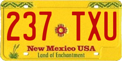 NM license plate 237TXU