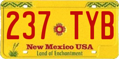 NM license plate 237TYB