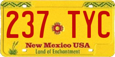 NM license plate 237TYC