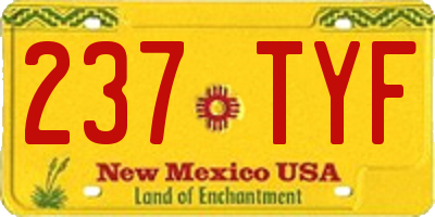 NM license plate 237TYF