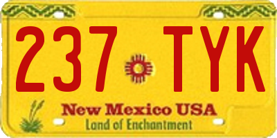 NM license plate 237TYK