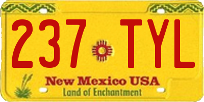 NM license plate 237TYL