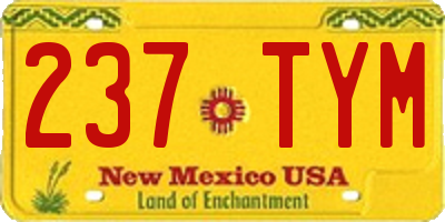 NM license plate 237TYM