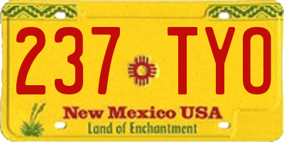 NM license plate 237TYO