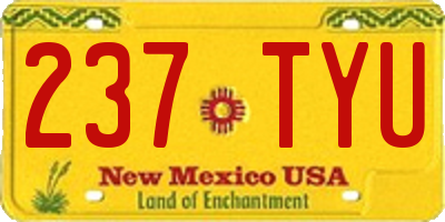 NM license plate 237TYU