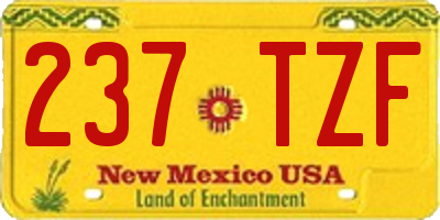 NM license plate 237TZF