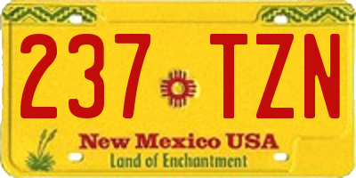 NM license plate 237TZN