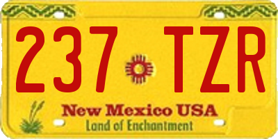 NM license plate 237TZR