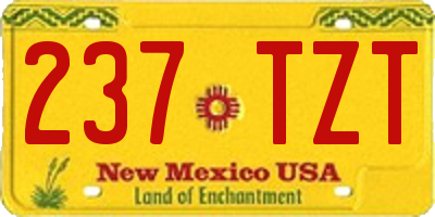 NM license plate 237TZT