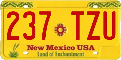 NM license plate 237TZU