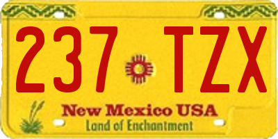 NM license plate 237TZX