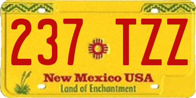 NM license plate 237TZZ