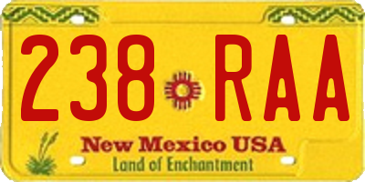 NM license plate 238RAA