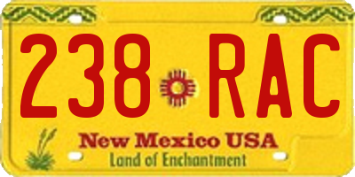 NM license plate 238RAC