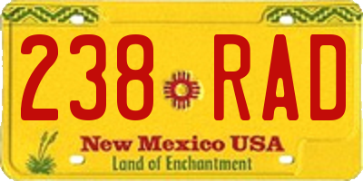 NM license plate 238RAD