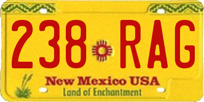 NM license plate 238RAG